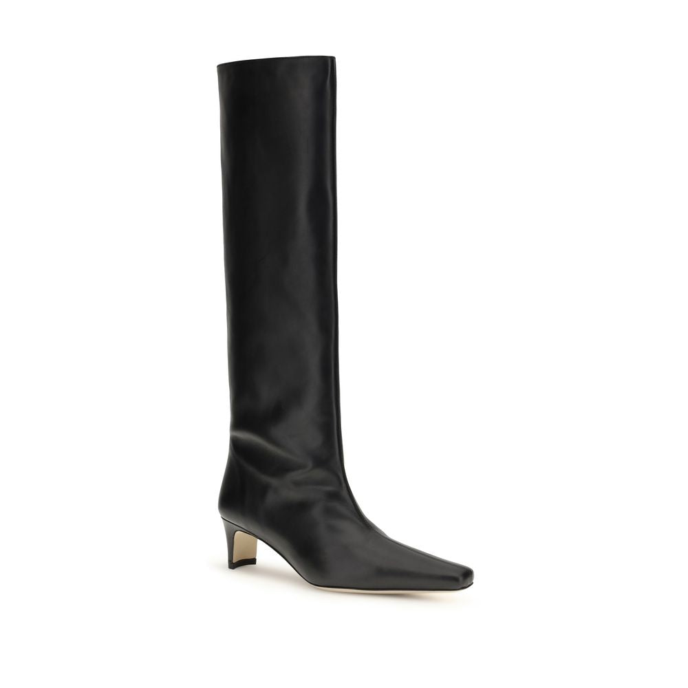 Staud Schwarze Kalbshaut Bos Taurus High Heel Stiefel